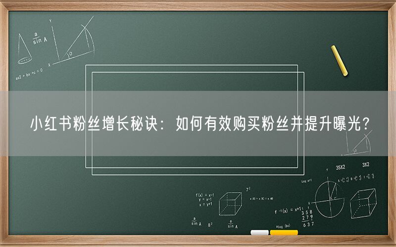 小红书粉丝增长秘诀：如何有效购买粉丝并提升曝光？